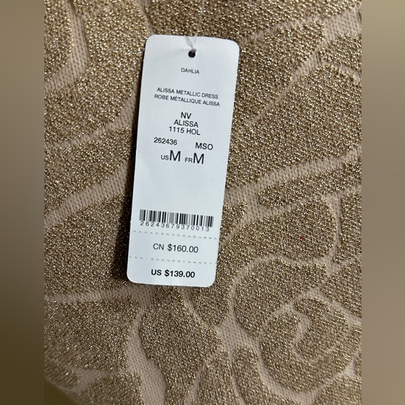 bebe- Alissa Misty Rose - Metallic Gold Dress - Picture 4 of 4